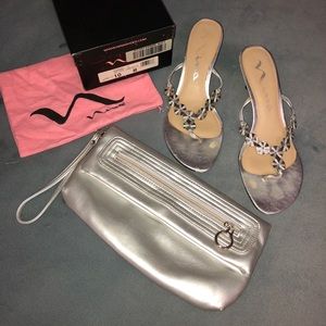 Nina Kitten Heel Sandals & Wristlet